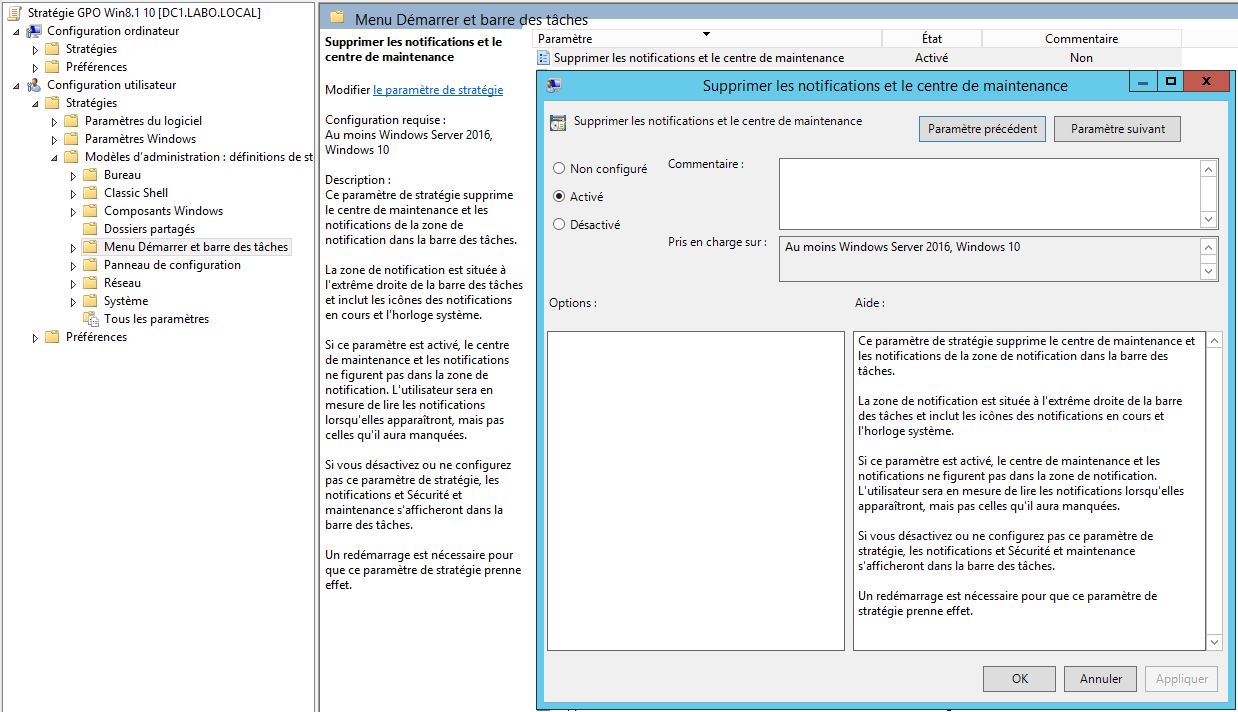 GPO Stratégies pour Windows 8.1 et Windows 10 PC2S Bubu