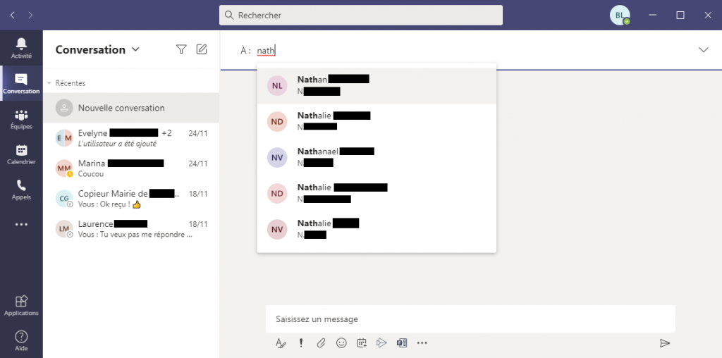 TEAMS : Conversation et Appel Visio - PC2S - Bubu